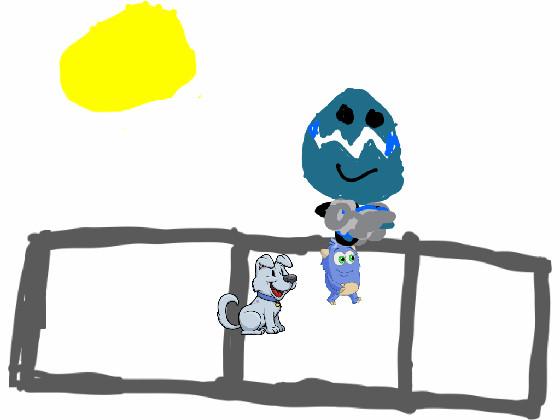 Egg man and dog