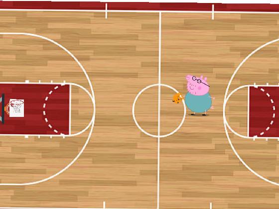 daddy pig dunks a shot