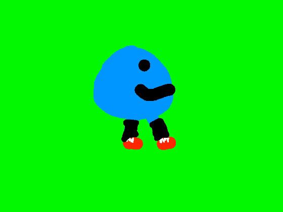 blue runny guy with shoes and socks 1