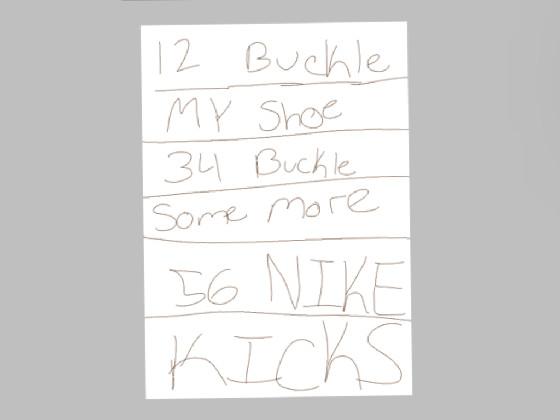 1 2 Buckle, my shoe