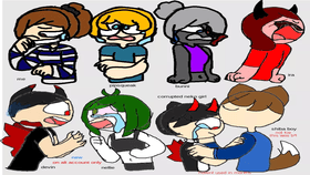 (BASES NOT MINE) me and a few of my ocs with crying base