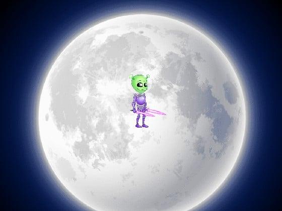 Alien guarding the moon