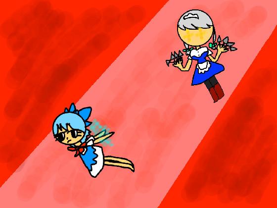 Cirno gets chased by Sakuya