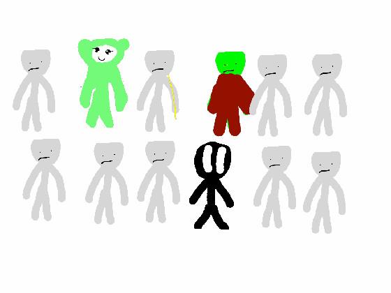 Add your oc as a stickman. 1 1