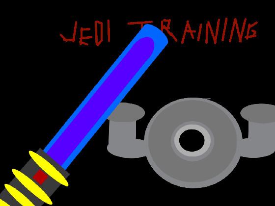 Jedi training with color changing lightsaber