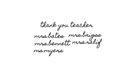 thank your teachers