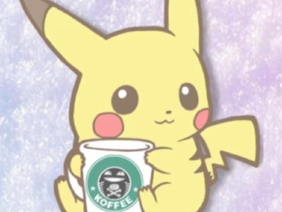 pikachu drinking cofee 1