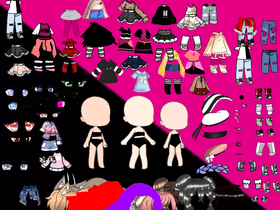 Black+pink gacha dressup   1