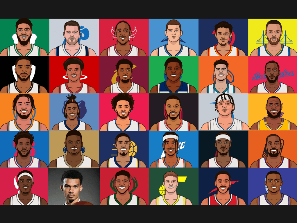 cartoon NBA leaders