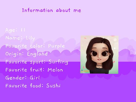 Information about me