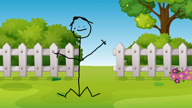 stick man having fun