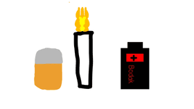 candle and battery