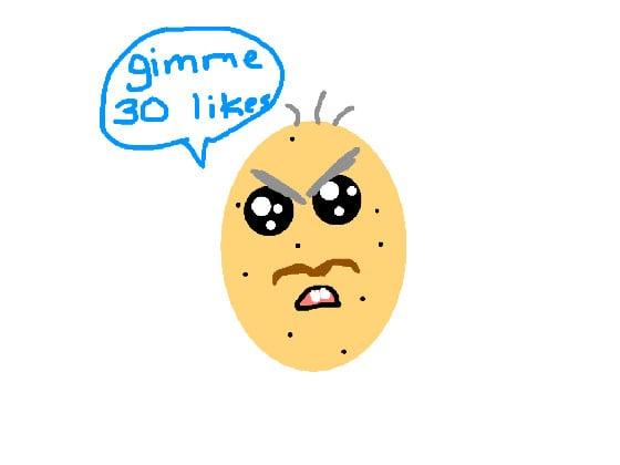 How to draw angry potato