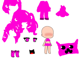 pink gacha girl dressup