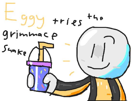 Eggy tries the grimmace shake