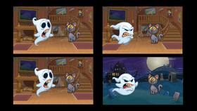 angry ghost and cat