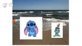 stitch at the beach