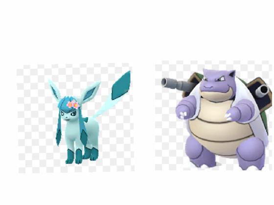 pokemon: glaceon Vs Shiny Blastoise