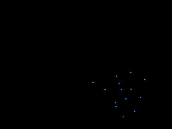 gliding blue dots