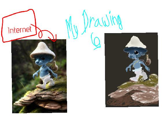 me drawing Smurf cat