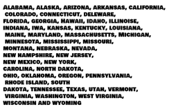 50 states in abc order