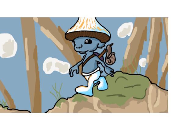 smurf cat with a bass