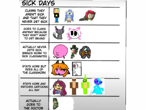 Sick days a comic reaction…