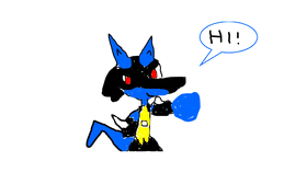 Lucario saying hi gif