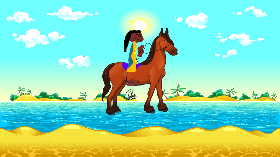 riding a horse