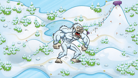 A Yeti Roaring At Snowland