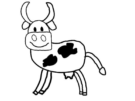 how to draw a cow