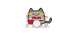 cat with drums