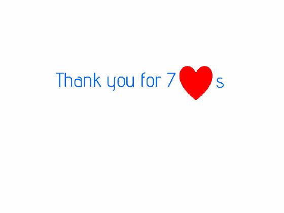 Thank you all for 7 likes