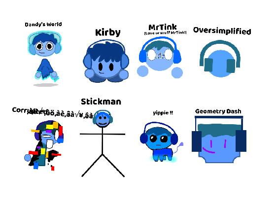 Blueberry in 8 different styles