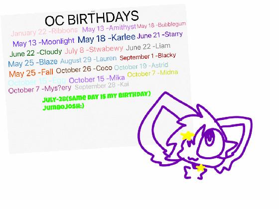 Oc birthdays! 1