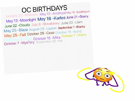 Oc birthdays! 1 1