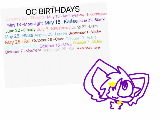 Oc birthdays! 1