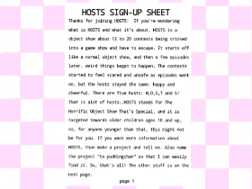 //HOSTS SIGN-UP SHEET//