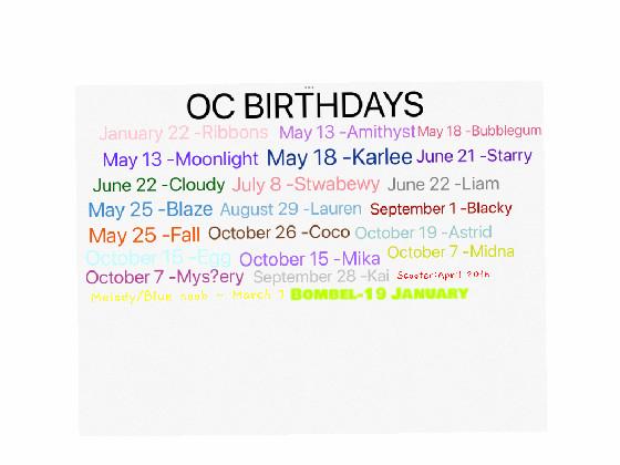 re:Oc birthdays! 1 1