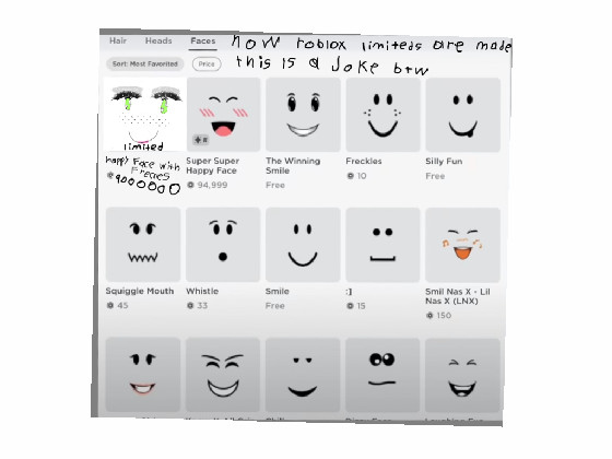 Roblox making a limited face be like..🤨 